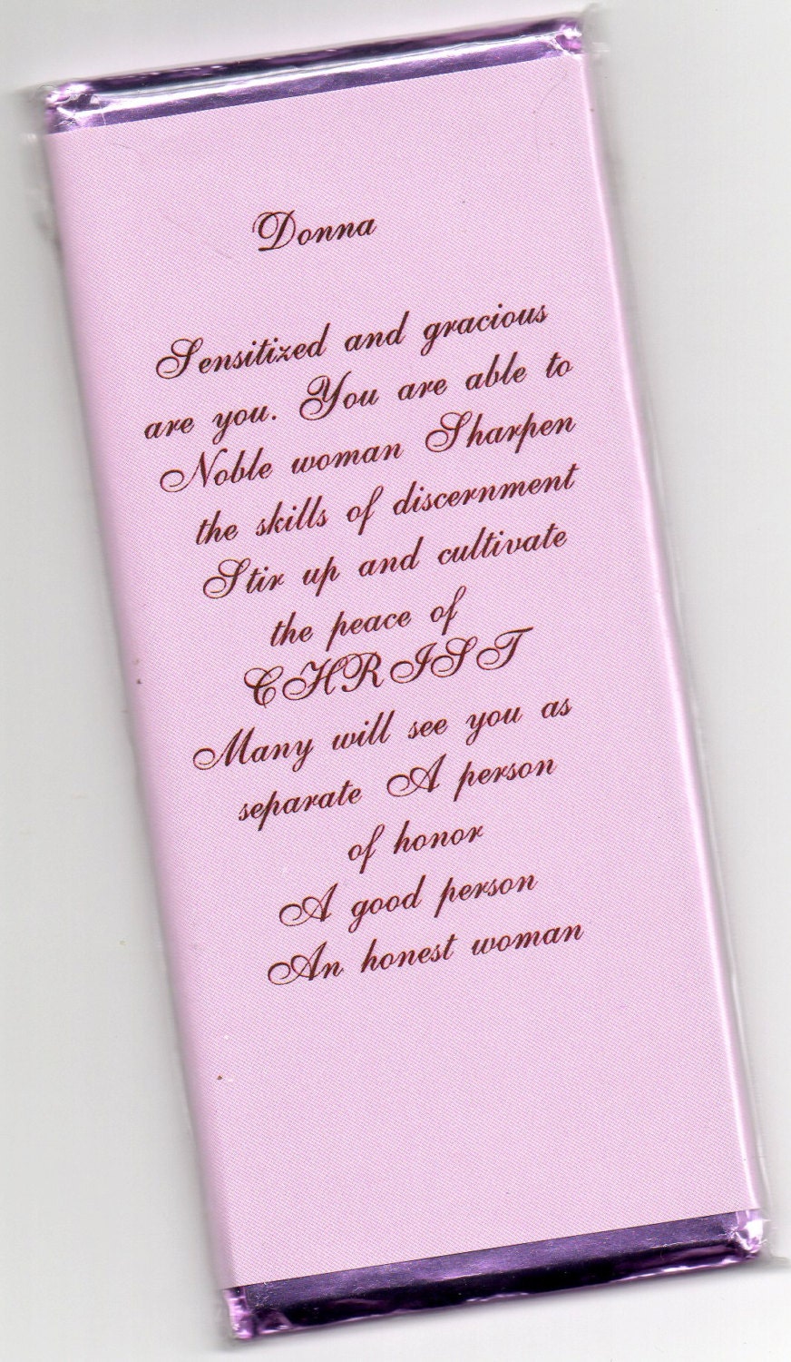 Personal Poem Candy wrapper