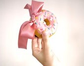Donut Fascinator Headband // pink bow, pink frosting with sprinkles