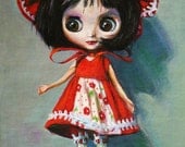 Blythe Doll Toy Portrait Print of Original Painting 8"x10"