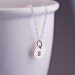 THREE Personalized Initial Necklace, Simple Bridesmaid Necklace, Hand Stamped Sterling Silver Letter Necklace, Small Charm Necklace