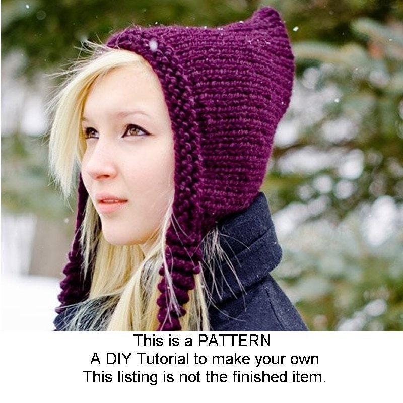 Digital Knitting Pattern PDF - Knit Hat Knitting Pattern PDF for The Signature Pixiebell Pixie Hat - Winter Accessories Winter Fashion