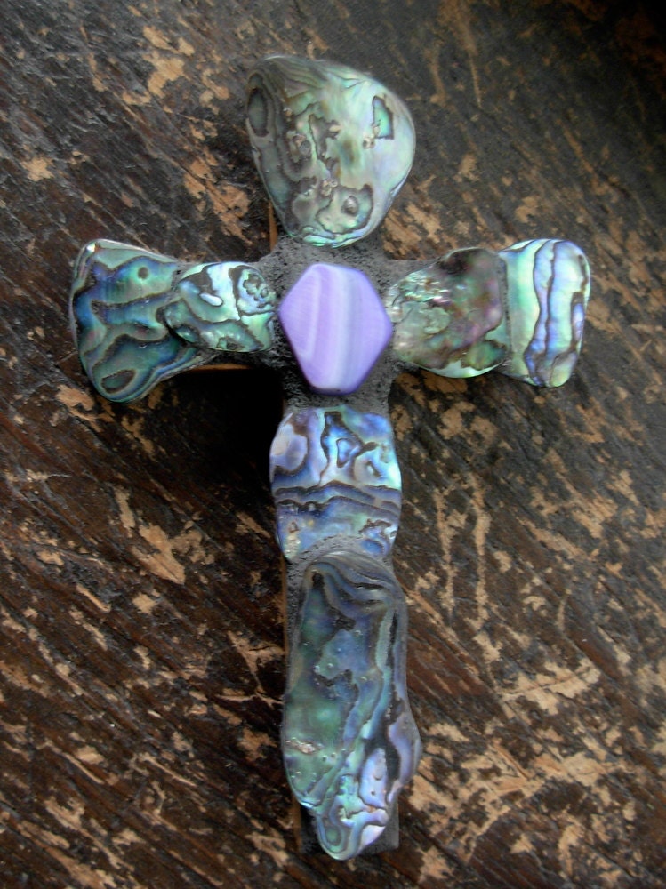 Mother of Pearl and Olive Wood Cross