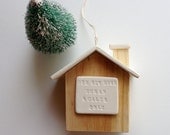 personalized house ornament New Home, House Warming, Our First Christmas,  with custom name or text by Paloma's Nest