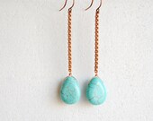 Turquoise Drop Earrings - Handmade Jewelry - Free Shipping in the US - Summer Fashion