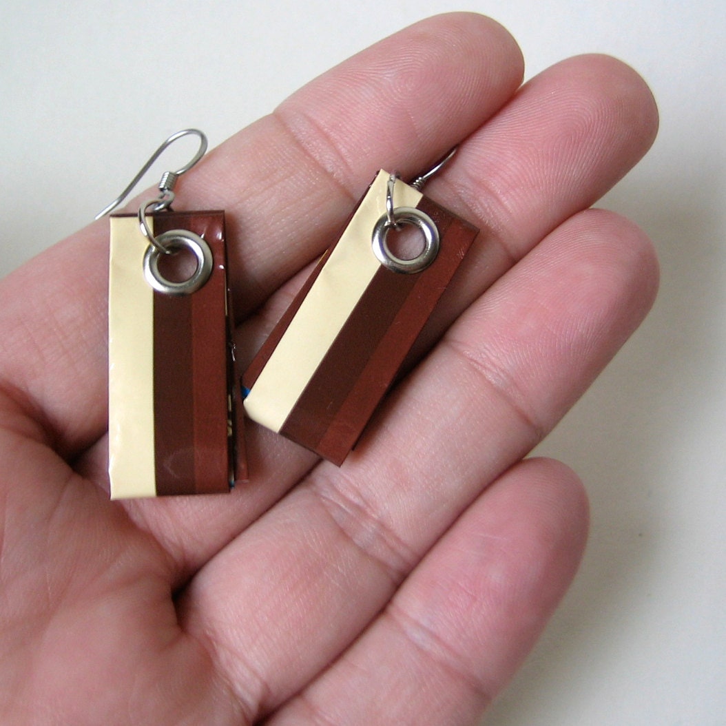 Eco Chic Wrapper Earrings - Re:Sweet Line - Dark Chocolate, Milk Chocolate & Vanilla