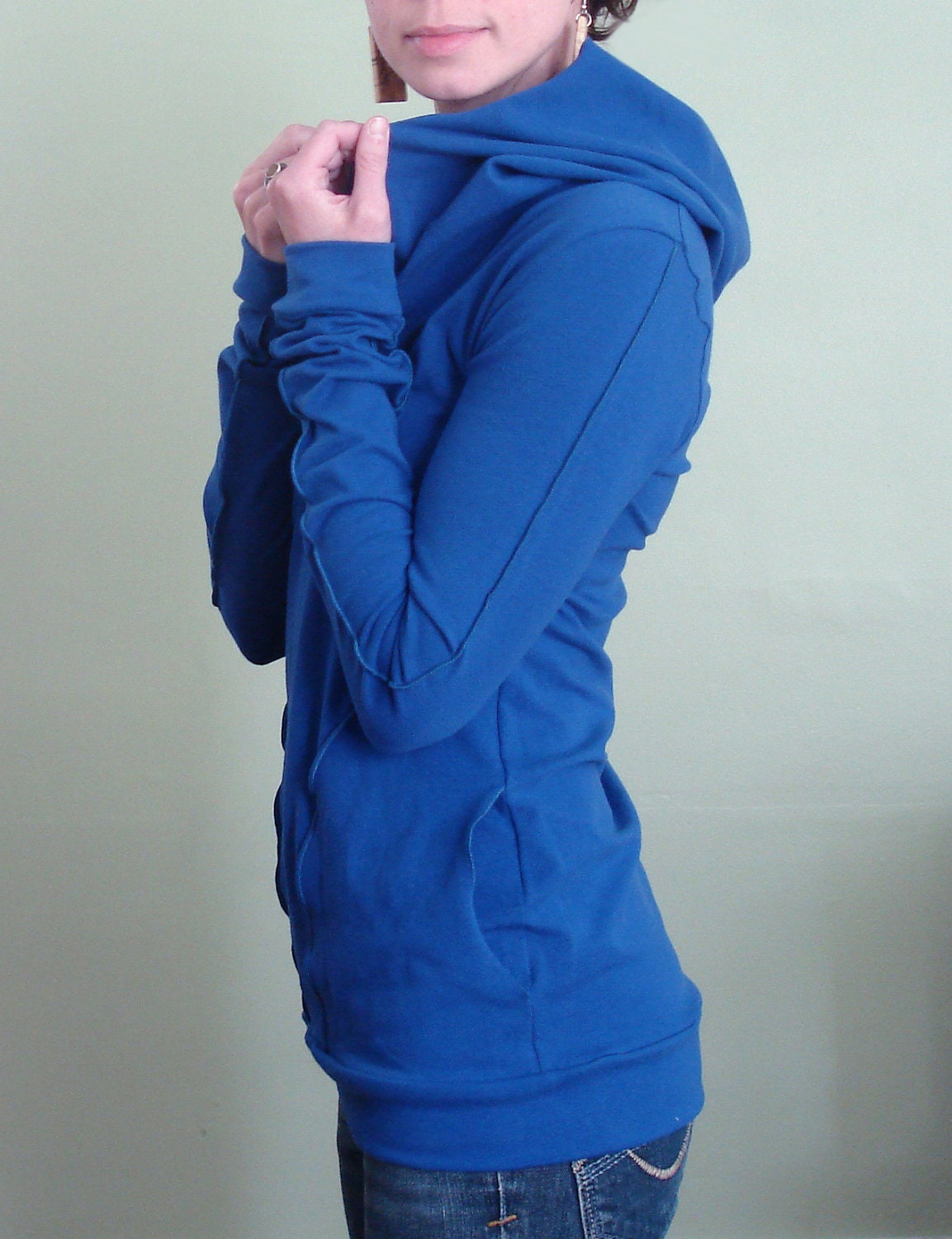 hooded top with pockets Royal Blue