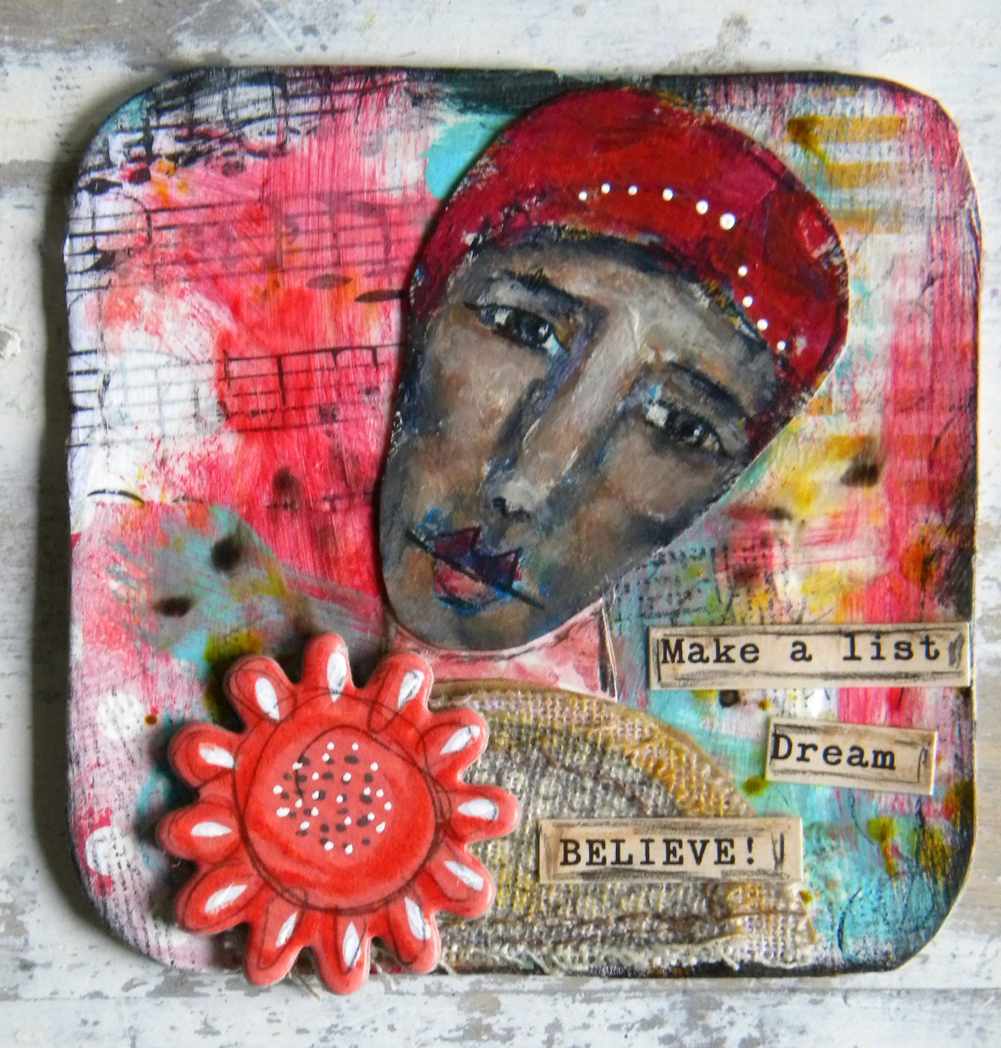 make a list, dream, believe-original painting
