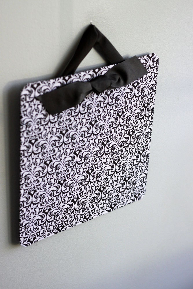 Magnet Board (11x11 Small) - Magnetic Memo Board - Bulletin Board - Pink and Brown Damask Magnet Board - QUICK CUSTOM