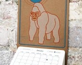 SALE letterpress 2013 calendar primate