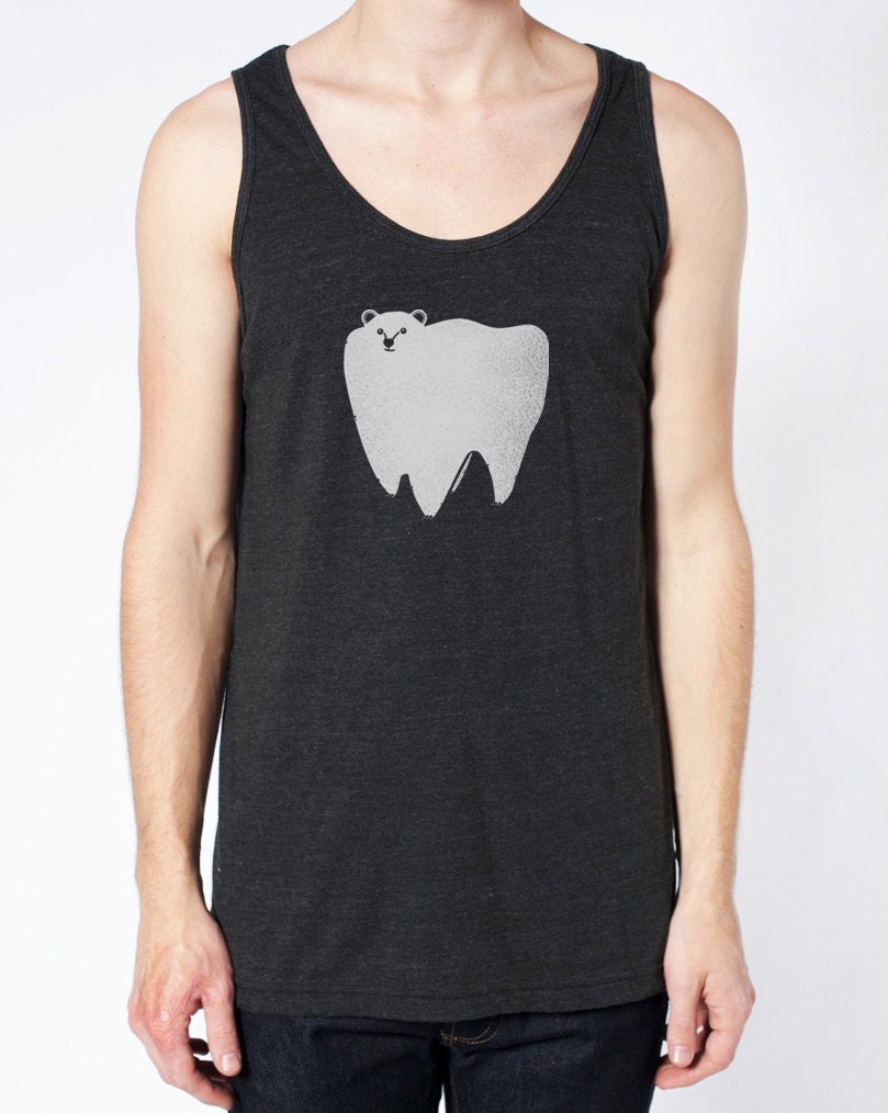 Molar Bear unisex tri-blend black AA tank top