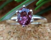 Pink-Purple Spinel Ring in Sterling Silver, Genuine Gemstone