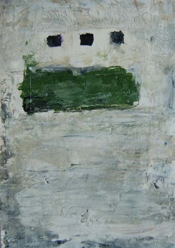 Abstract Painting Shrub Outside My Prison Walls Original Acrylic Art, Watercolor Paper, Black, Dark Green, White, Gray, Grey, Muted Colors