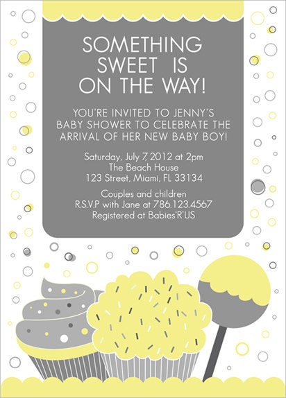 COLOR OPTIONS - Sweets Baby Shower Invitation - Boy or Girl - Digital Print Your Own file - Item 112
