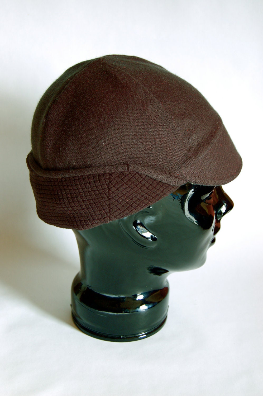 Basic Black Winter Cycling Cap from Stretchy Soft Knit Made to Order Hat Only