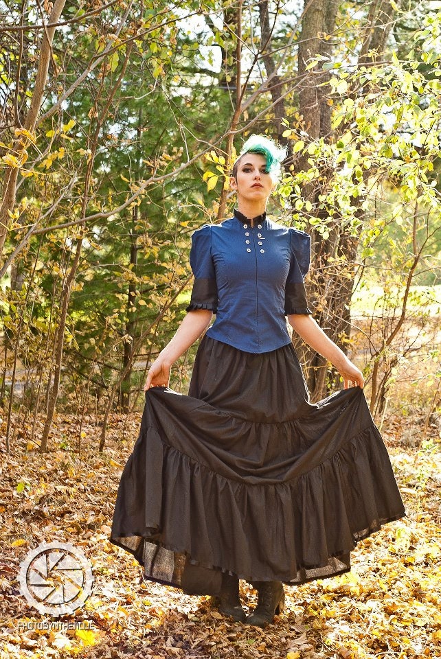 Gothic Gypsy Cotton Petticoat Bohemian Skirt Floor Length-Custom to Order