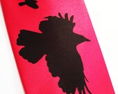 Men's raven necktie, black bird design crows, man tie necktie