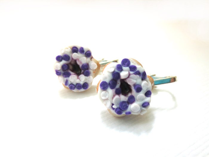 Berry Donut Clip on Earrings
