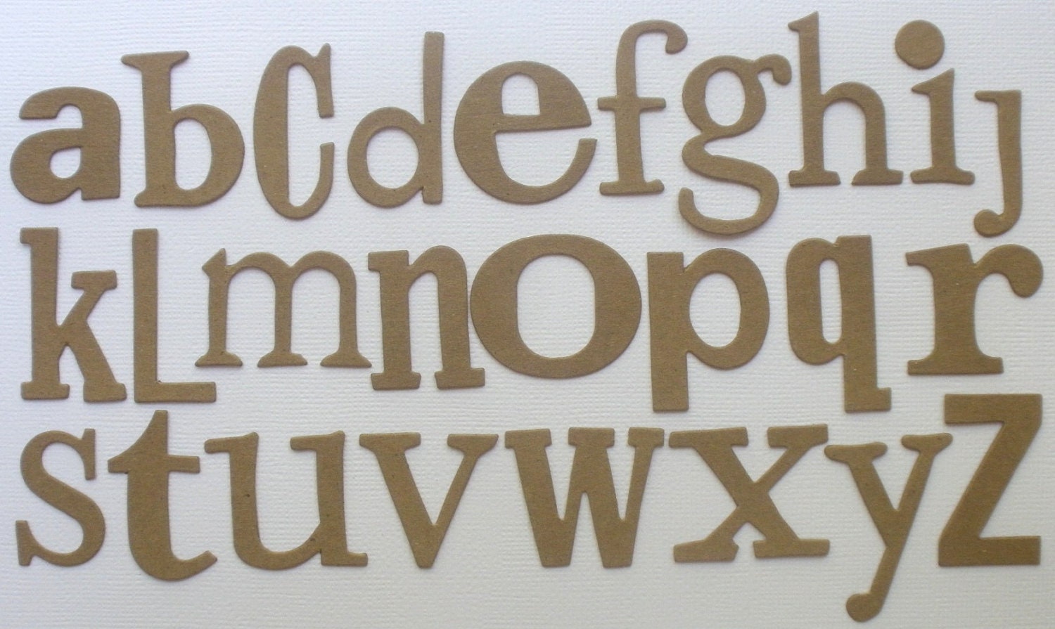 WORD PLAY  FONT --  Raw CHiPBOARD Alphabet Letters Bare Die Cuts - 1" - 2" in Size - 72 Pieces