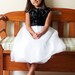 Amy... White Flower Girl Dress, Black and White Flower Girl Dress, Tulle Flower Girl Dress, 12m-5