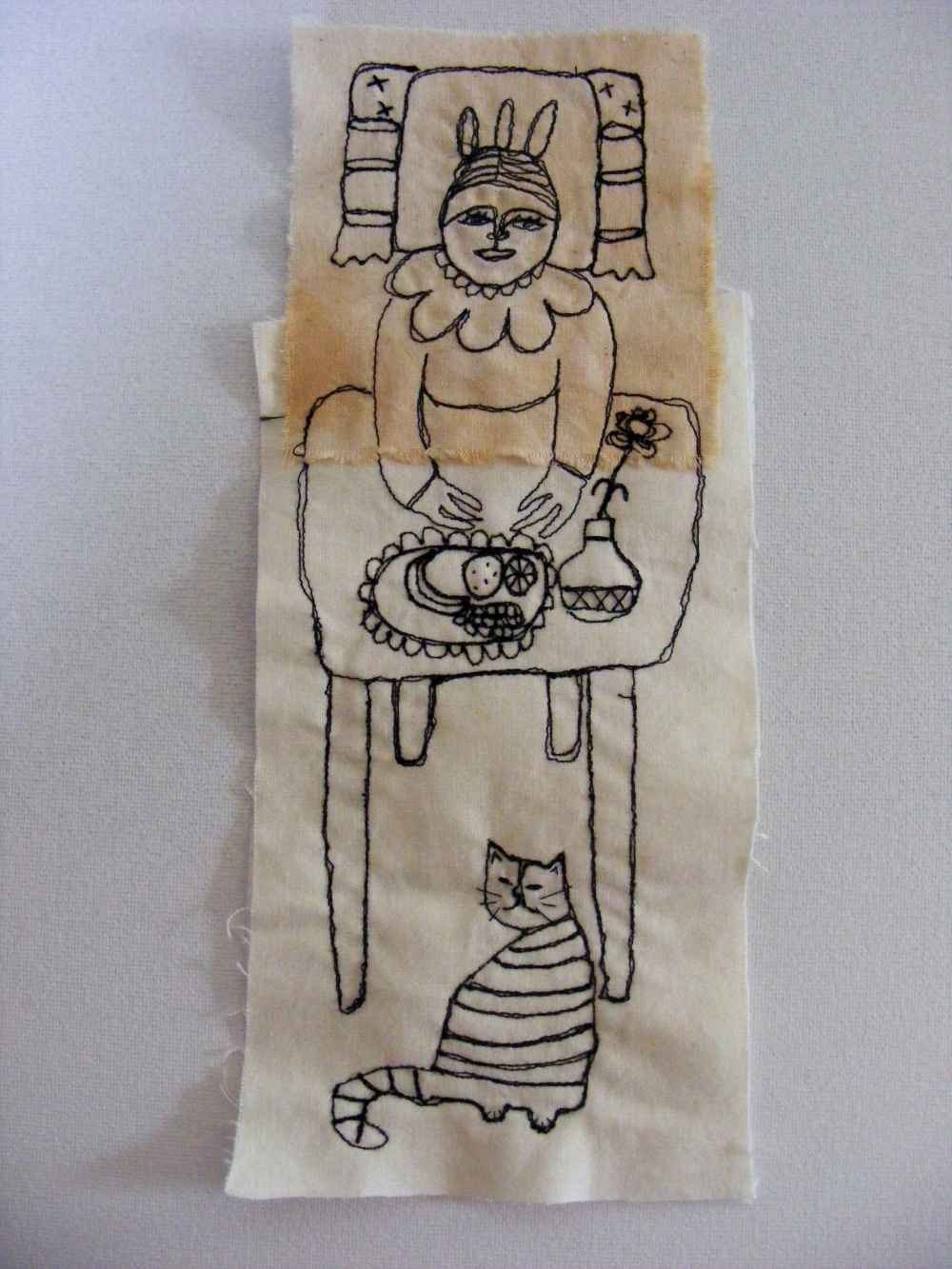 Kitchen goddess - embroidery artwork