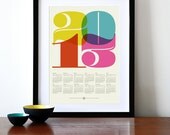 2013 calendar poster print retro vintage kitchen art Mid Century Modern retro office Eames - A3