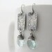 Greened Amethyst and Bubbly Stamped Sterling Silver Rectangles