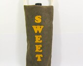 Wine Bag - Reusable - Sweet in Mustard Yellow Leather