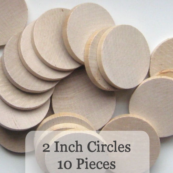 Unfinished Wooden Circles 2 inch, Pack of 10