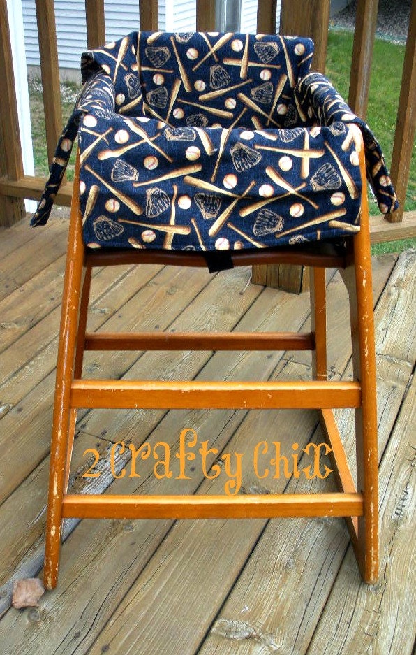 Baseball  Restaurant High Chair and Shopping Cart Cover