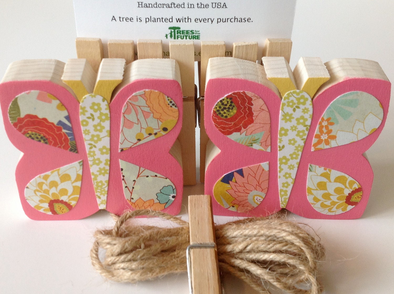 Pink Butterfly Art Display Clips - eco-friendly by Maple Shade Kids