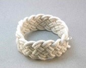 rope bracelet white turks head knot adjustable nautical bracelet