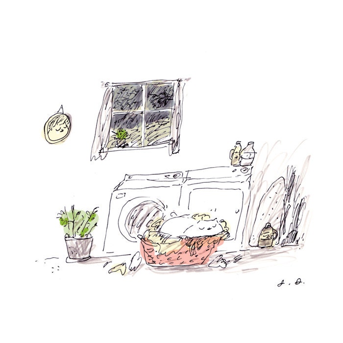 Dirty Basket- Pet Lover- Laundry Room Art