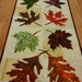 Fall Table Runner, Fall Leaf Table Runner, Batik Fabric Table Runner 14 x 34"