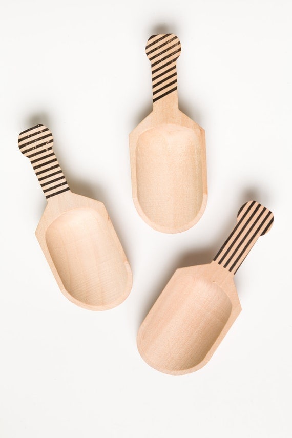 3 Larger Wooden Scoops - Great For Serving Toppings - Customizing Available