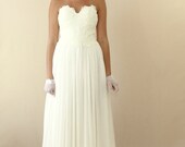 Alencon Lace Silk Wedding Dress