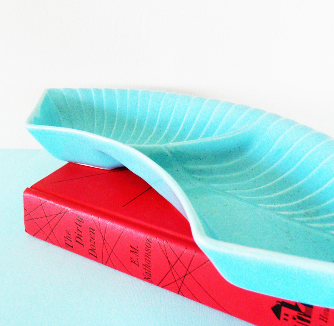Aqua Blue Atomic Dish/Mad Men Snack Tray/Serving Bowl/Mid Century