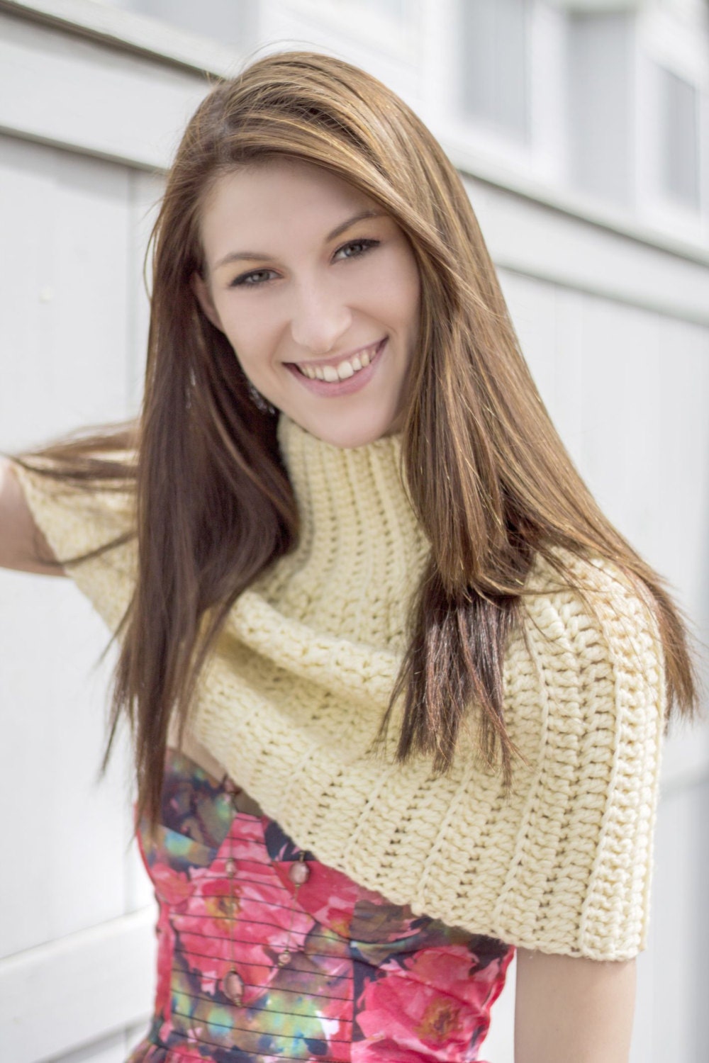 Crochet Turtleneck Poncho Fashion Accessory Capelet