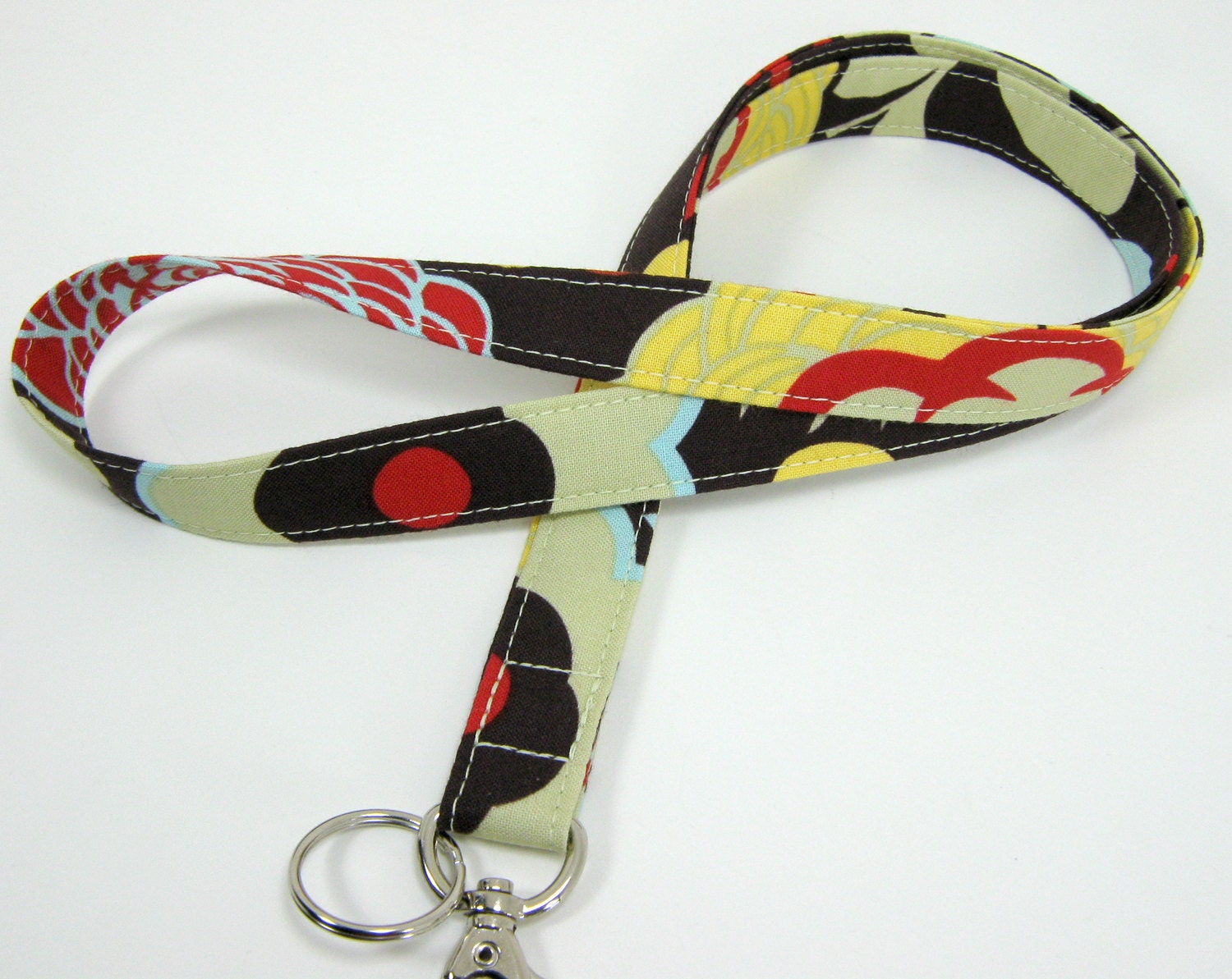 Fabric Lanyard - ID Badge and Key Ring  - Alexander Henry Mocca