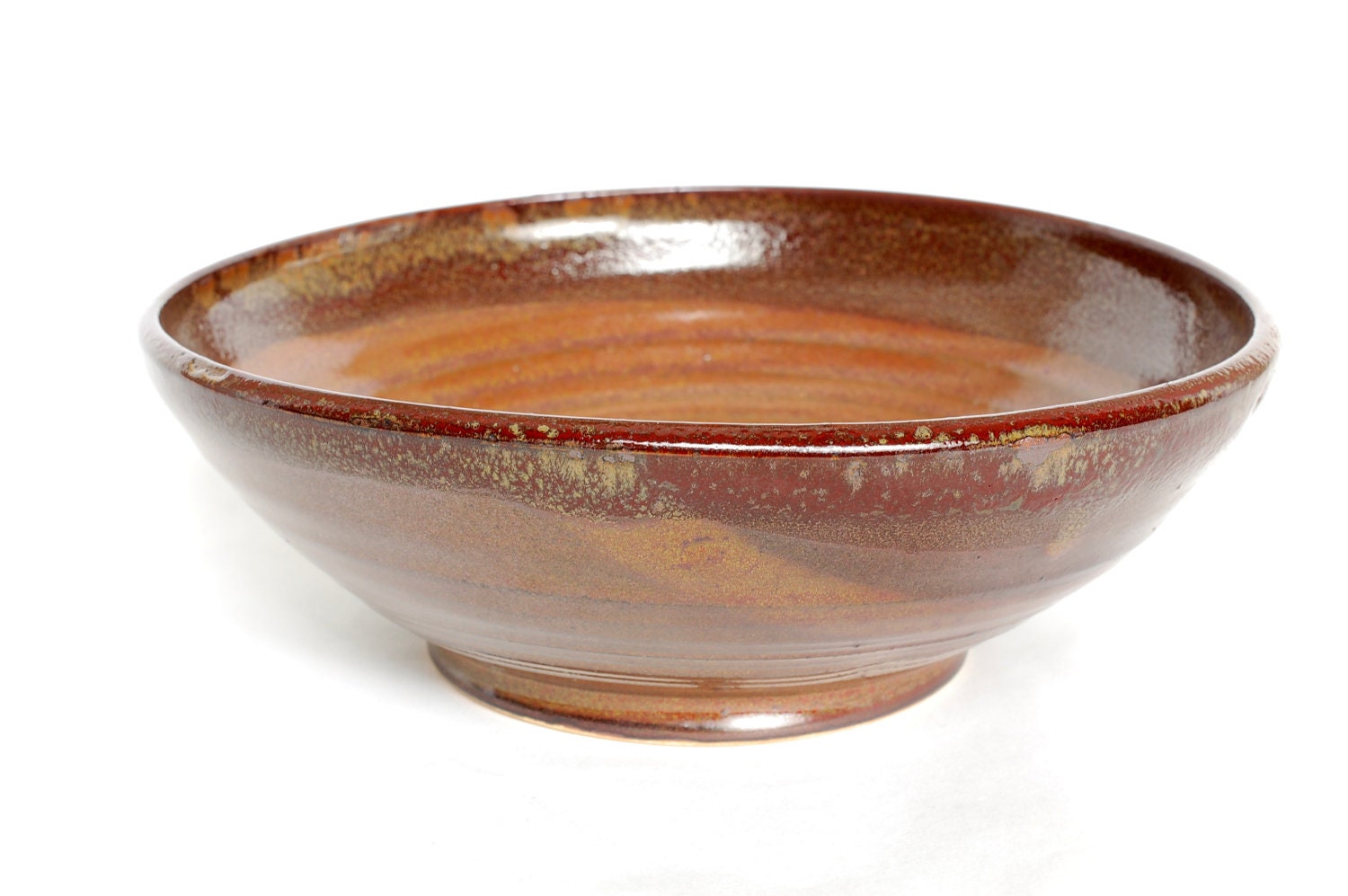 Ceramic Bowl Round Copper and Red