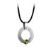 Peridot Tension Set Round Mens Pandant in Stainless Steel