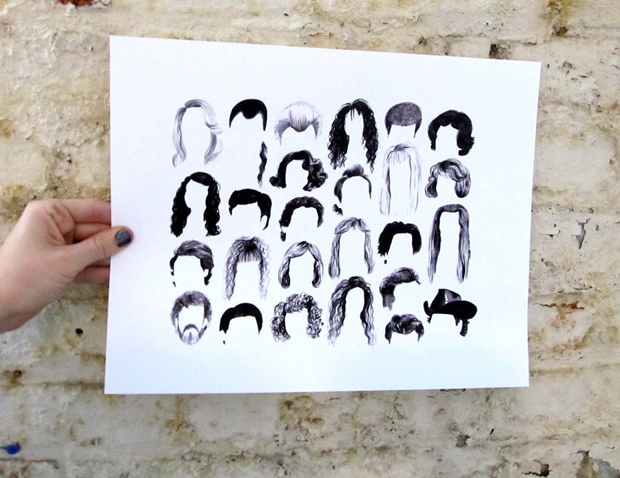 Twin Peaks Characters, Hair only - Print -