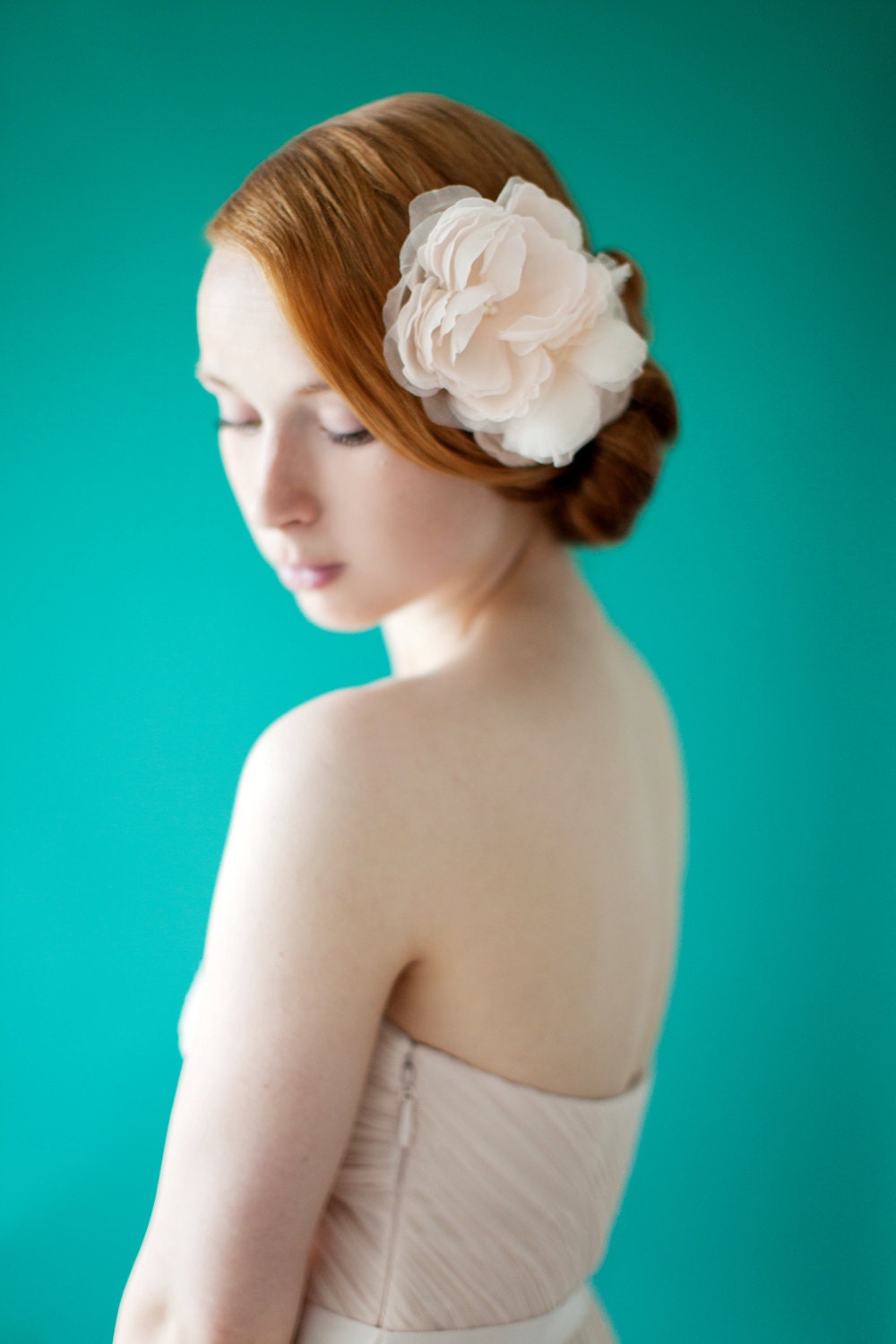 Bridal Hair Piece, Floral, Silk Flower Headpiece - Style 226