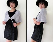 SALE Vintage DOVE GRAY Hand Knit Cape Shawl One Size Fits All