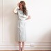 blue striped day dress . 1950 house wife .extra large.xl.xxl