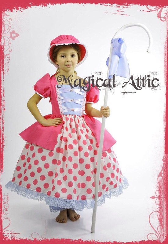 Custom Halloween Toy Story Inspired BO PEEP Girls Costume Dress Set