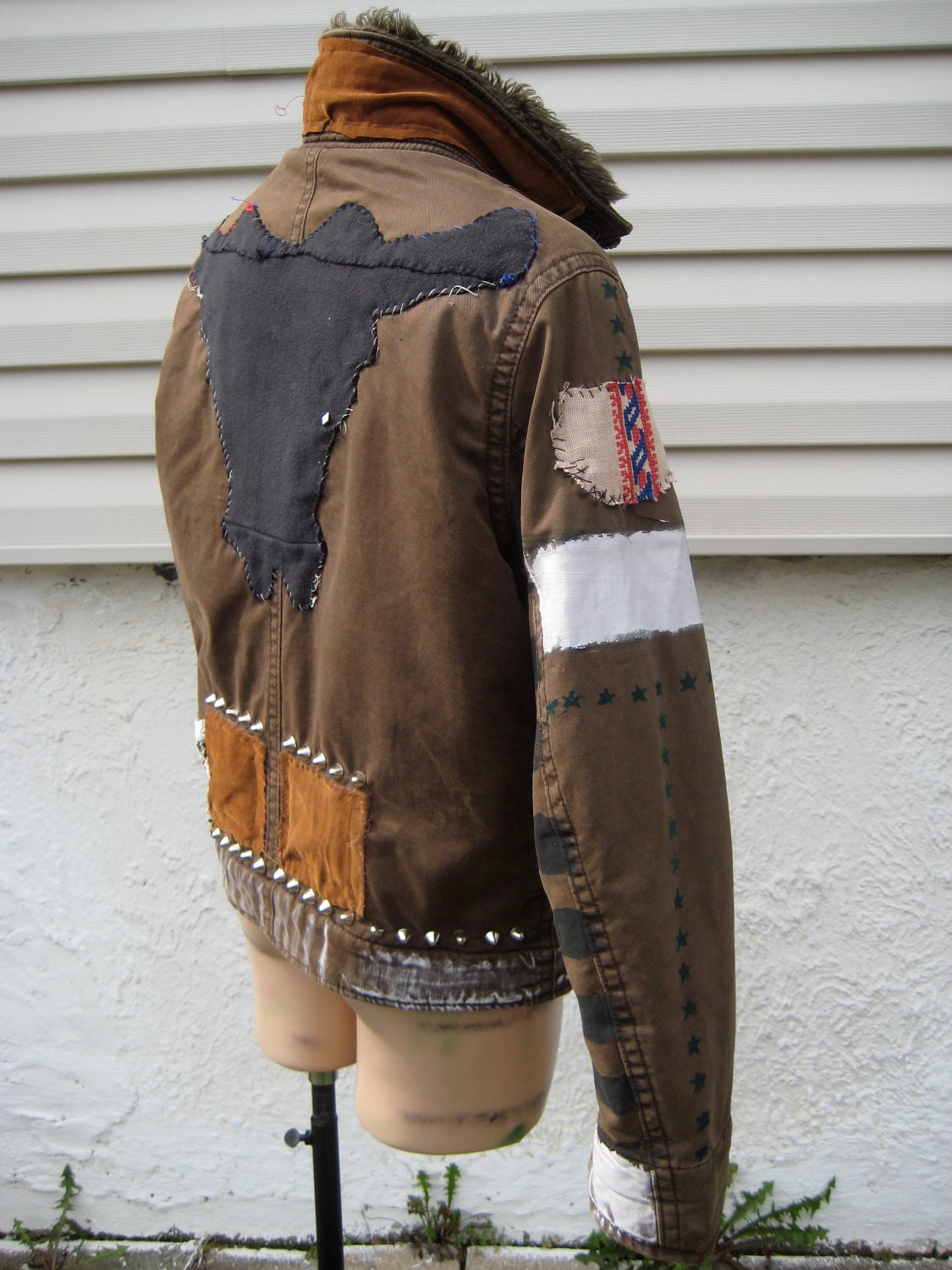 upcycled studded bull jacket