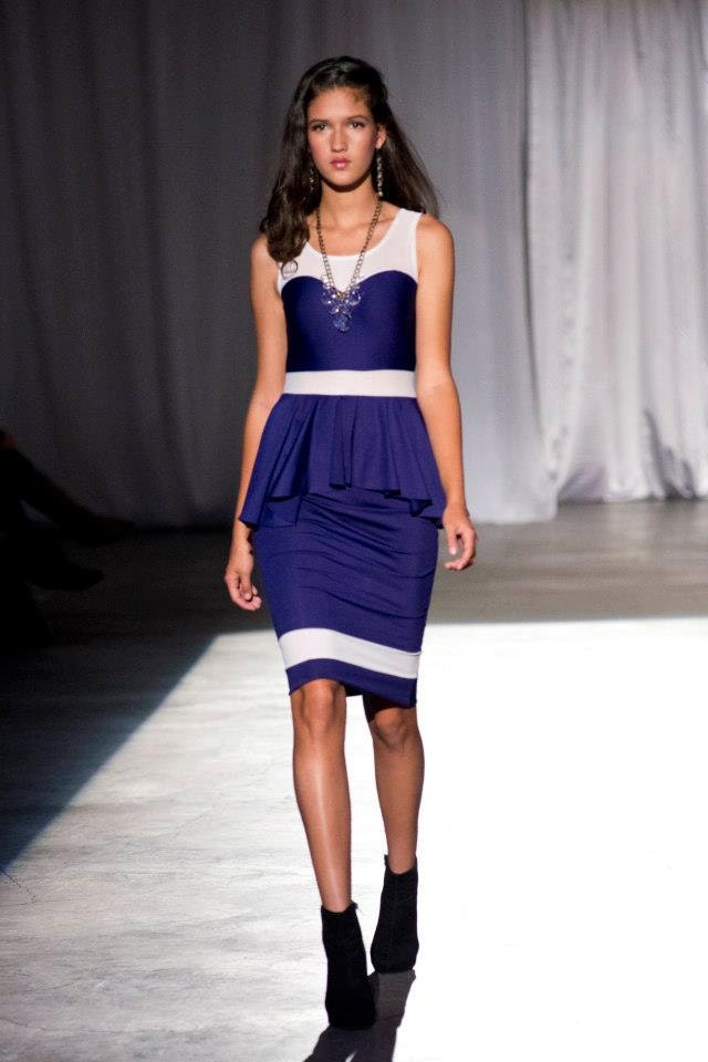 Peplum and Sheer Bands Dress