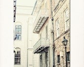 New Orleans Art French Quarter Photograph. 8"x10" Cabildo Alley Print. Mardi Gras. Cream, Brown, Green, Travel.