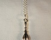 Whisk Necklace on a Sterling Silver Plated Chain Chef Cooking