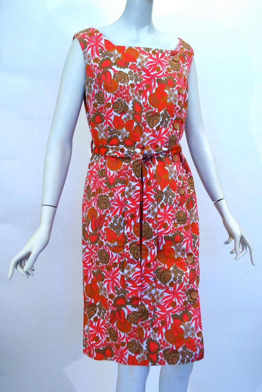 English floral print chemise, mid 1960s